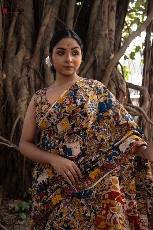 Kalka kalamkari saree