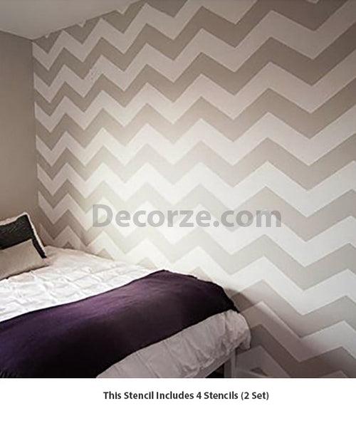 Chevron wall stencils