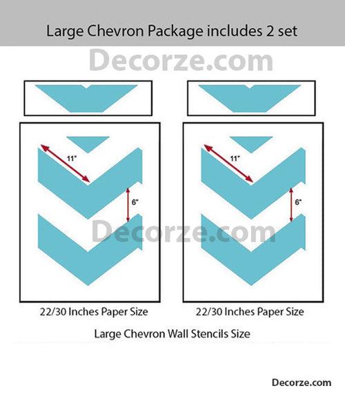 Chevron wall stencils