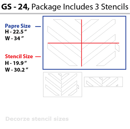 Geometric homemade wall stencil, GS-24