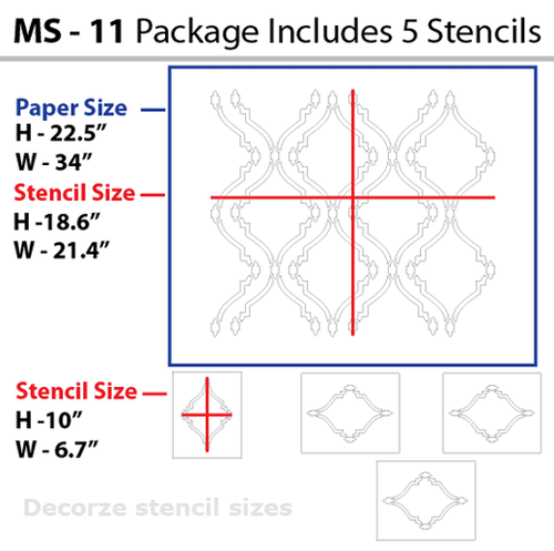 Stencil design for wall, MS-11