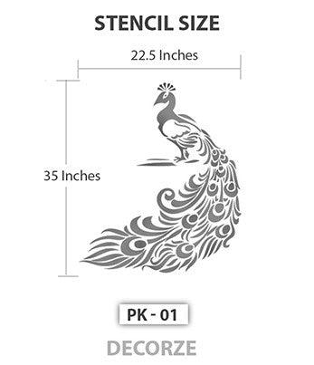 Peacock Stencil Customize Sizes