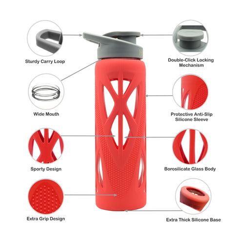 TintBox Borosilicate Glass Bottle 750 ml with Silicone Sleeve