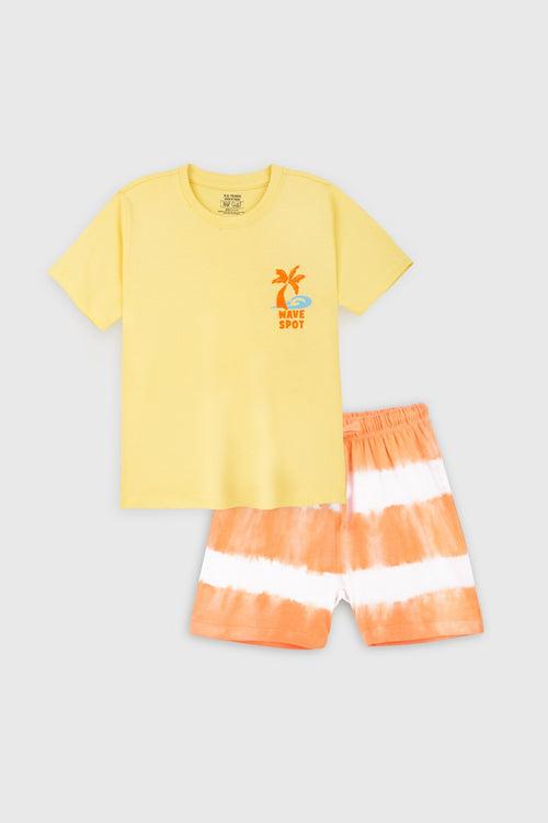 Wave Spot Shorts Set