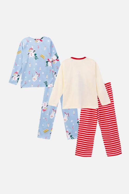 Snowman and Elves Pajama Sets Pack of 2