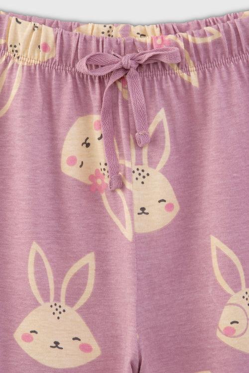 Bunny Pattern Pajama Set for Infant