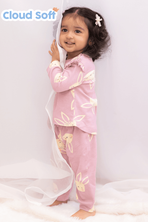 Bunny Pattern Pajama Set for Infant