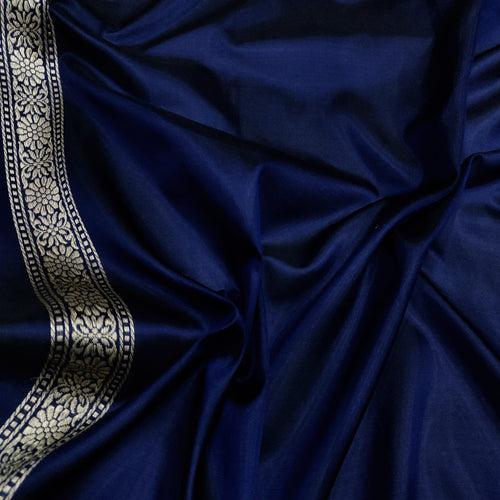 Navy Blue Colour Katan Silk Handwoven Banarasi Saree