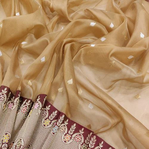 Pure Kora Silk Handwoven Banarasi Saree