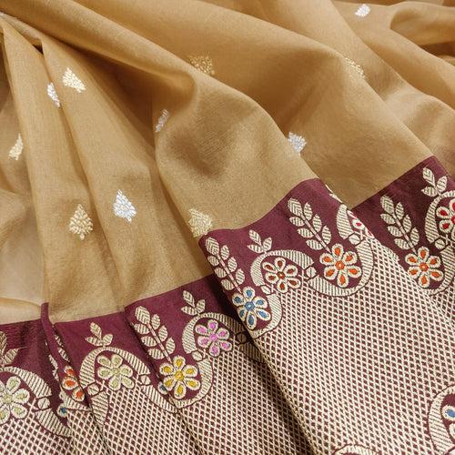 Pure Kora Silk Handwoven Banarasi Saree