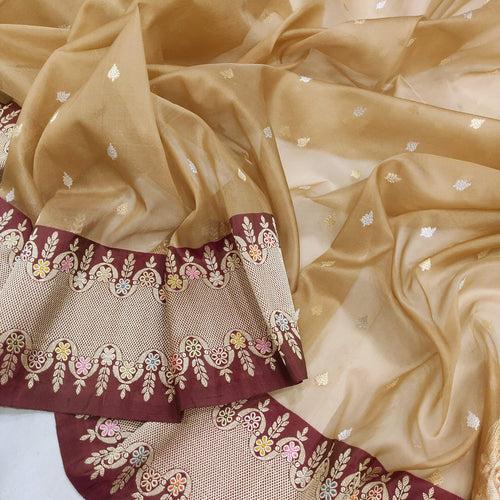 Pure Kora Silk Handwoven Banarasi Saree