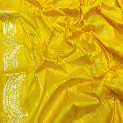 Yellow Colour Katan Silk Handwoven Banarasi Saree