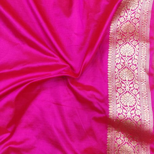 Pink Color Pure Katan Silk Handwoven Banarasi Saree