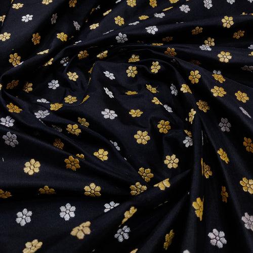 Black Color Pure Katan Silk Handwoven Banarasi Saree