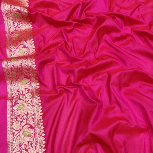 Pink Color Pure Katan Silk Handwoven Banarasi Saree