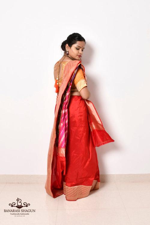 Red Katan Silk Handwoven Banarasi Rangkat Saree