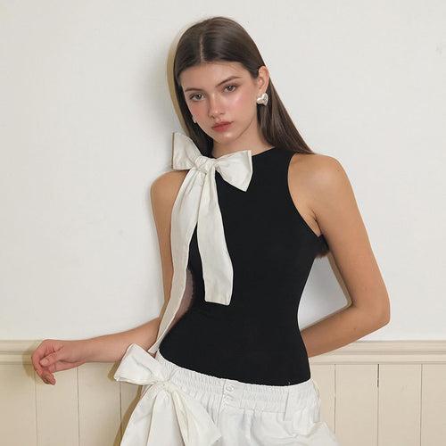 Bow Sleeveless Bodysuit