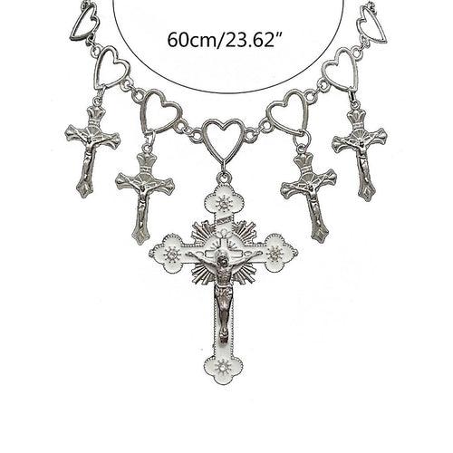 Hollow Heart Cross Necklaces