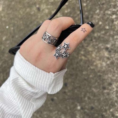 Retro Vintage Star Ring - Set of 2