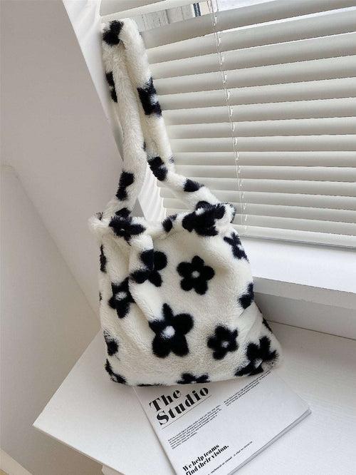 Floral Pattern Fuzzy Bag