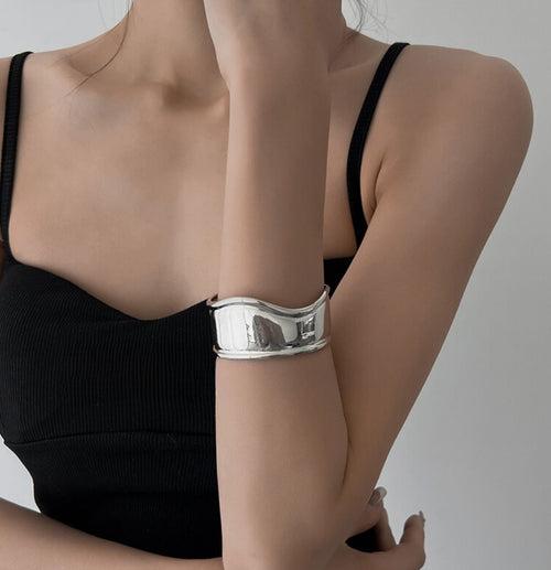 Wave Cuff Silver Bangles