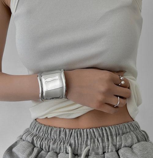 Wave Cuff Silver Bangles