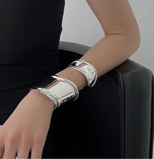 Wave Cuff Silver Bangles