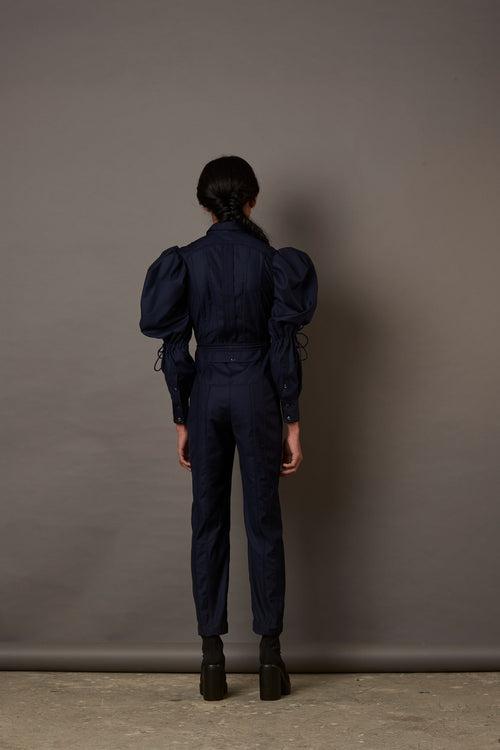 EVELYN FT. QUOD SUITING JUMP SUIT IN NAVY