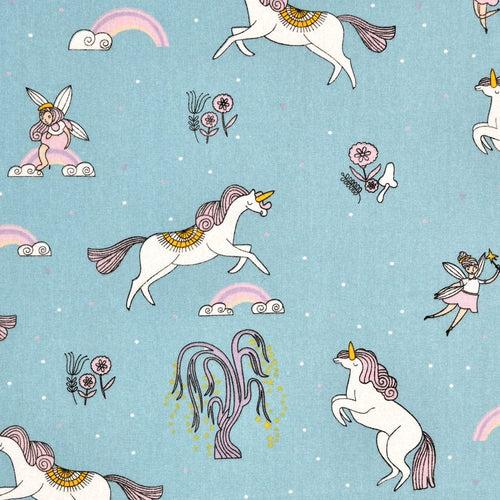 100% Cotton Single Bedsheet for Kids, White Unicorn