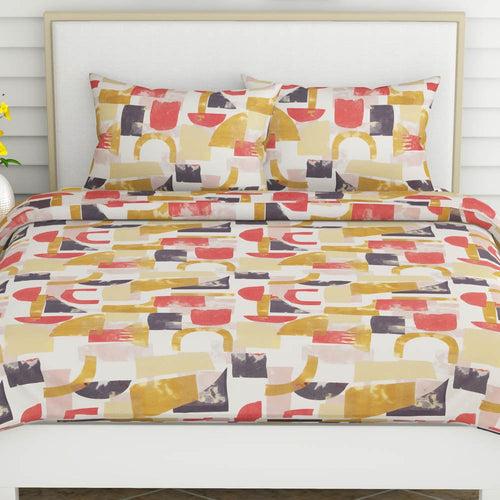 Color Harmony, 100% Cotton Double Size Bedsheet, 186 TC, Yellow