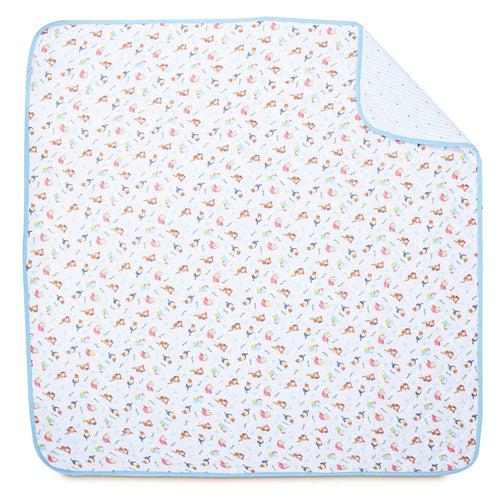 Peekaboo 100% Cotton Muslin Reversible Quilt for New Born Baby