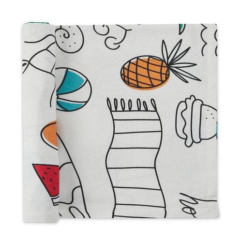 Bamboo Cotton Kids Bath Towel - Tropical Delight