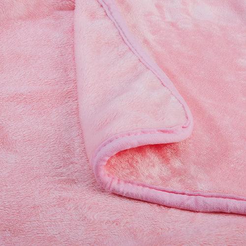 Plain Brush Cloth Super Soft Plush Single  Flannel Blanket-Baby Pink