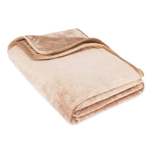 Plain Brush Cloth Super Soft Plush Single  Flannel Blanket-Brown