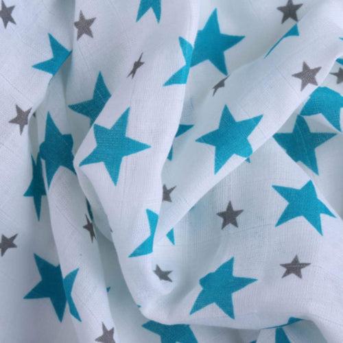 Chevron Stripes 100% Cotton Muslin Swaddles, Turquoise, Pack Of 3