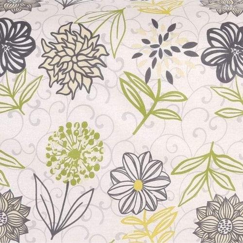 Tropical Floral Bloom, 100% Cotton Double Size Bedsheet, 186 TC, Green & Grey