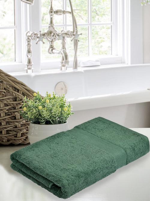 Towel Set of 6, 100% Cotton, Olive & Brown