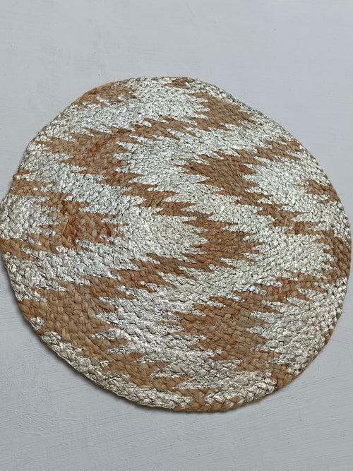 Jute Gold Zigzag Placemat - Set of 2