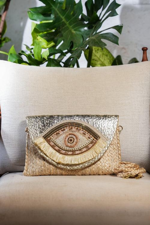 Golden Eye Jute Bag