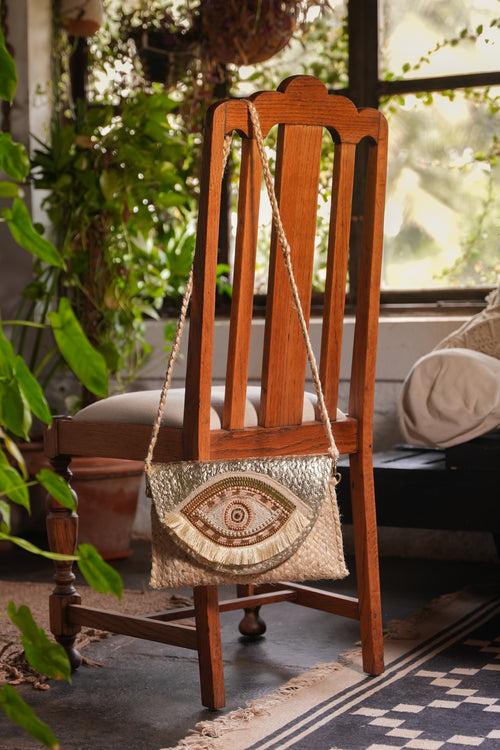 Golden Eye Jute Bag