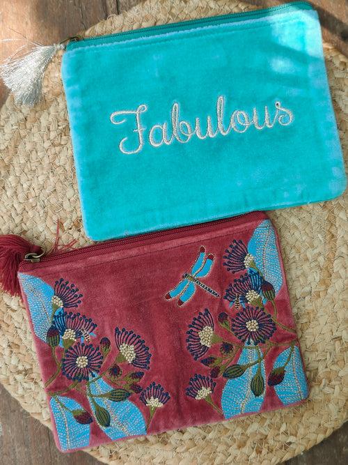 Dragonfly Velvet Pouch