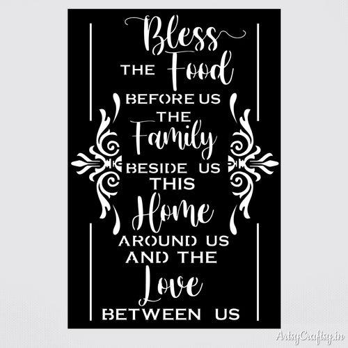 Bless the food Stencil | Stencils | Artsy Craftsy