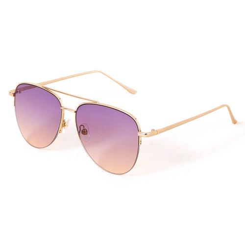 Purple Half Frame Aviator Sunglasses