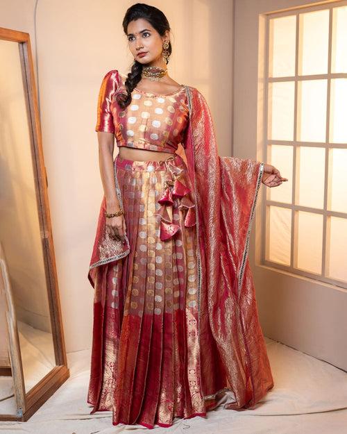 Pink and Gold Lehenga