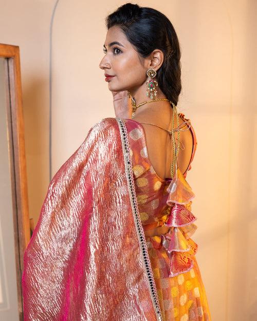 Pink and Gold Lehenga