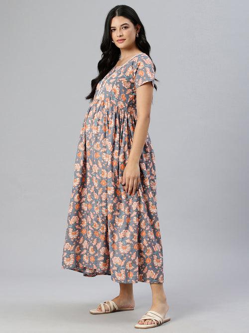 Multicolor Floral Maternity Dress