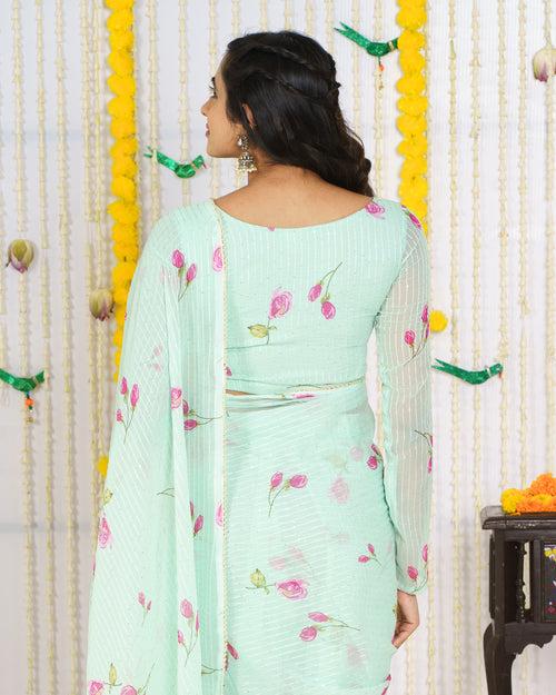 Tania Green Saree