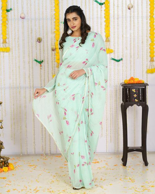 Tania Green Saree