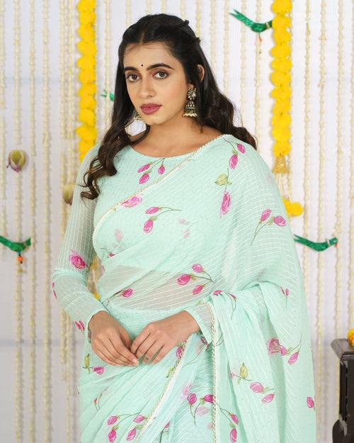 Tania Green Saree