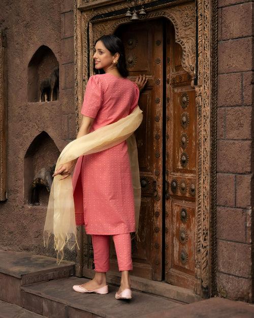 Anika pink kurta set